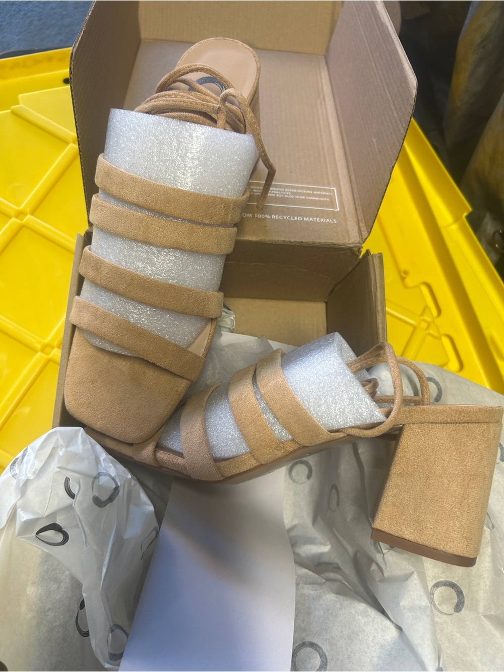 Women’s Tan Strappy Block Heel Sandals